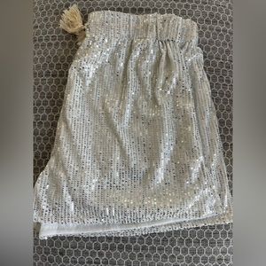 Silver Sequin Shorts